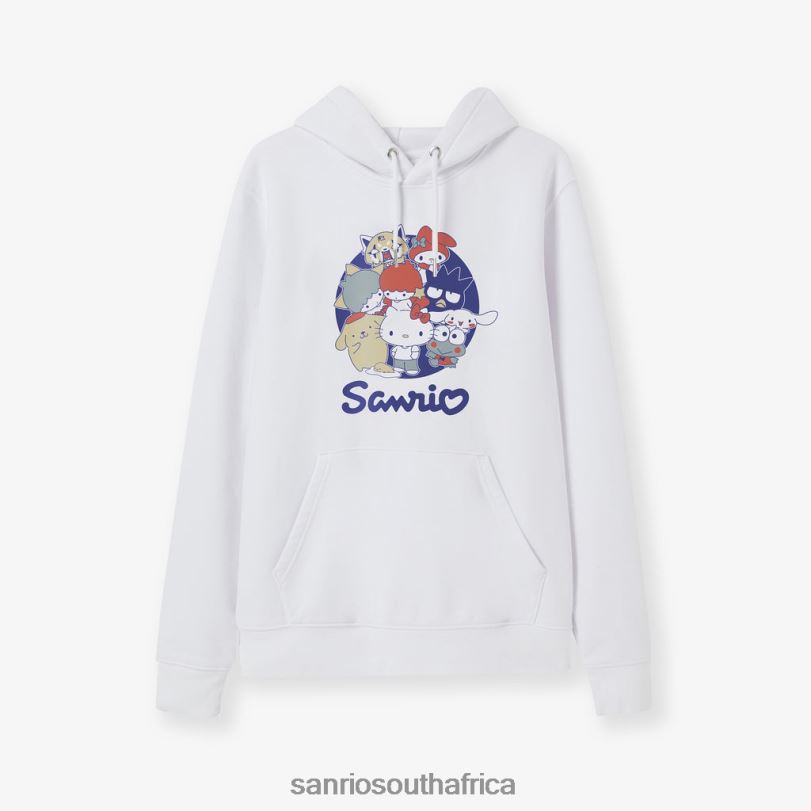 Sanrio Group Japanese Logo Premium Organic Cotton White Hoodie HNX6N4 Clothing