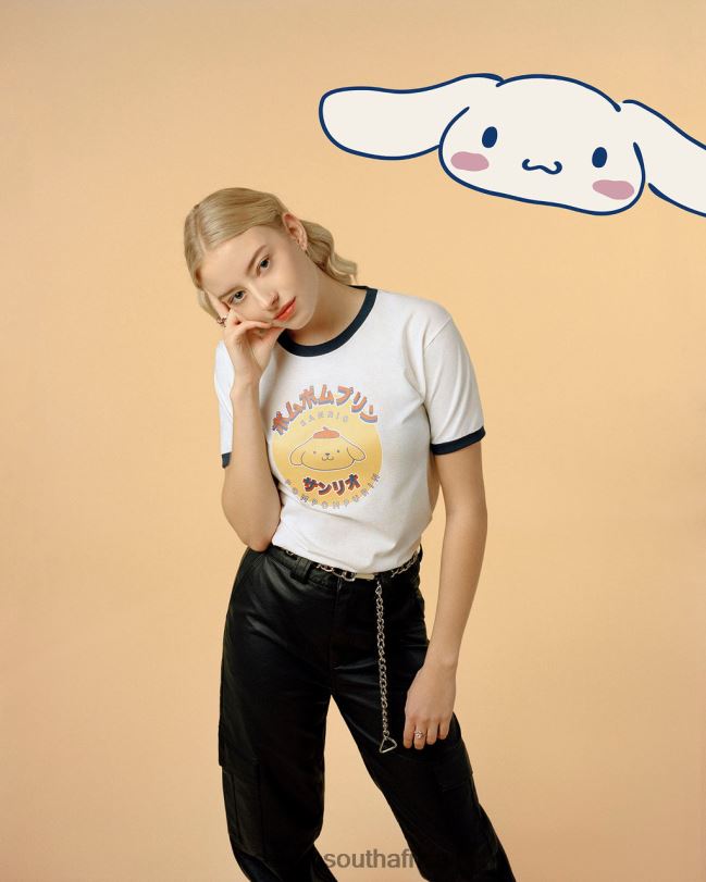 Sanrio Pompompurin Japanese Graphic Ringer T-Shirt HNX6N15 Clothing